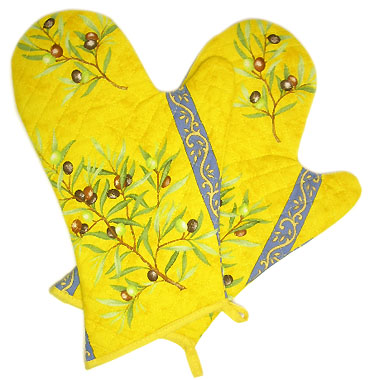 Provence Oven Mitts (olive2005. yellow) - Click Image to Close